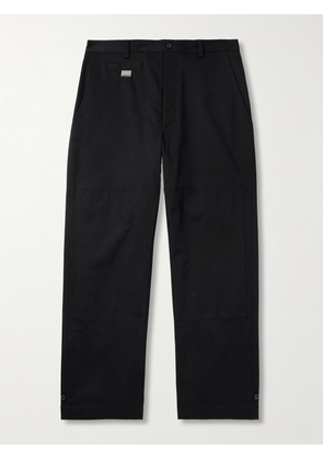 Dolce&Gabbana - Straight-Leg Logo-Appliquéd Paneled Cotton-Blend Gabardine Trousers - Men - Black - IT 46