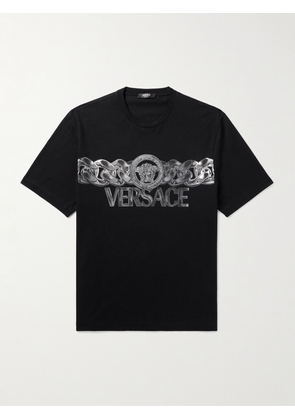 Versace - Medusa Logo-Print Cotton-Jersey T-Shirt - Men - Black - XS