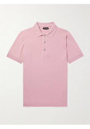 TOM FORD - Lyocell and Cotton-Blend Piqué Polo Shirt - Men - Pink - IT 44