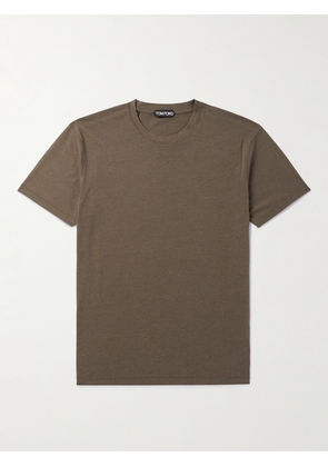 TOM FORD - Slim-Fit Lyocell and Cotton-Blend Jersey T-Shirt - Men - Brown - IT 44