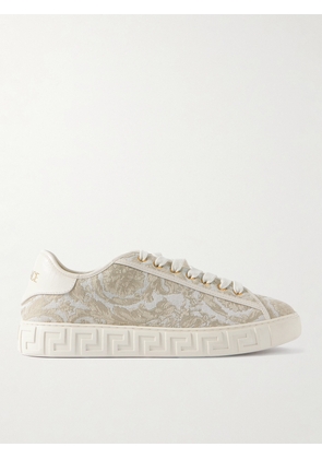 Versace - Greca Baroque Panelled Jacquard Sneakers - Men - Neutrals - EU 40