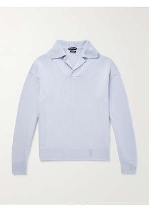 TOM FORD - Cashmere and Wool-Blend Polo Sweater - Men - Blue - IT 46