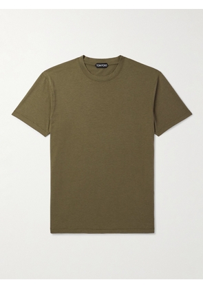 TOM FORD - Slim-Fit Lyocell and Cotton-Blend Jersey T-Shirt - Men - Green - IT 44