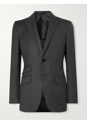 TOM FORD - O'Connor Birdseye Textured-Wool Suit Jacket - Men - Gray - IT 48
