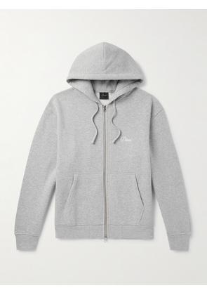 DIME - Logo-Embroidered Cotton-Blend Jersey Zip-Up Hoodie - Men - Gray - S