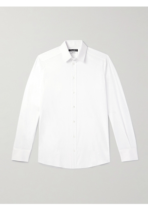Dolce&Gabbana - Slim-Fit Cotton-Blend Poplin Shirt - Men - White - EU 37