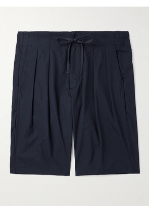 Monitaly - Straight-Leg Pleated Cotton Shorts - Men - Blue - XS