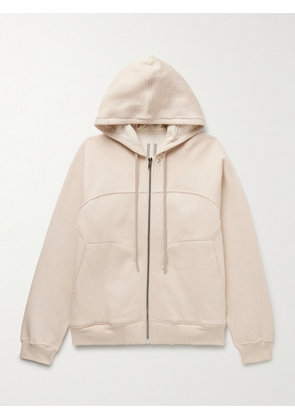 Rick Owens - Panelled Cotton-Jersey Zip-Up Hoodie - Men - Neutrals - XS