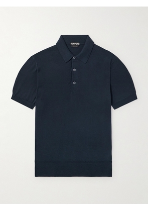 TOM FORD - Slim-Fit Cotton Polo Shirt - Men - Blue - IT 46