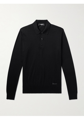 Versace - Silk and Cotton-Blend Polo Shirt - Men - Black - IT 46