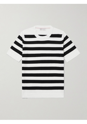 Brunello Cucinelli - Slim-Fit Striped Cotton T-Shirt - Men - Blue - IT 46