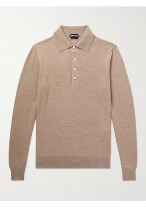 TOM FORD - Merino Wool Polo Shirt - Men - Neutrals - IT 46
