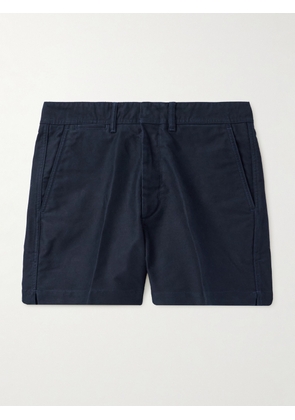 TOM FORD - Slim-Fit Straight-Leg Brushed Cotton-Twill Shorts - Men - Blue - UK/US 30