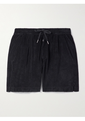 TOM FORD - Slim-Fit Straight-Leg Cotton-Blend Terry Shorts - Men - Black - IT 44