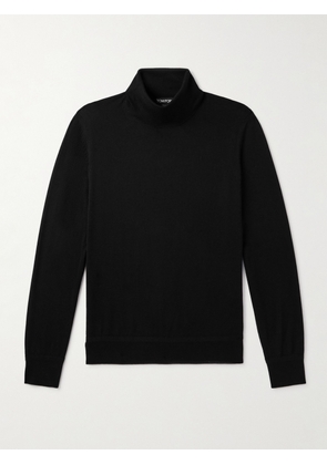 TOM FORD - Slim-Fit Cashmere and Silk-Blend Rollneck Sweater - Men - Black - IT 46