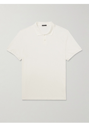 James Perse - Luxe Lotus Cotton-Jersey Polo Shirt - Men - Neutrals - 1