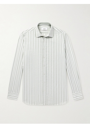 Lardini - Dante Striped Cotton Shirt - Men - Green - EU 39
