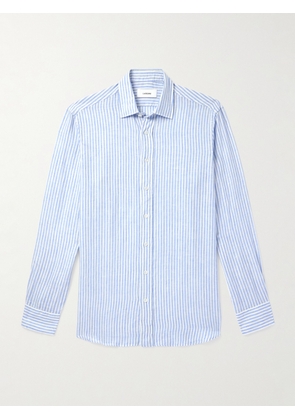 Lardini - Dante Striped Linen Shirt - Men - Blue - EU 39
