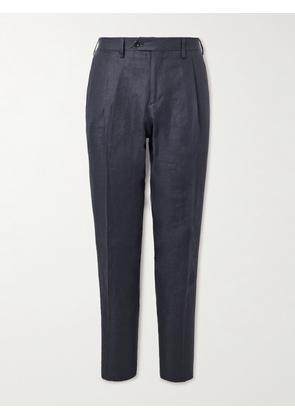 Lardini - Soho Straight-Leg Pleated Linen-Twill Suit Trousers - Men - Blue - IT 46