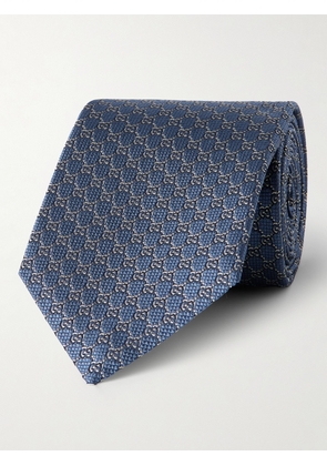 Gucci - 7cm Logo-Jacquard Silk Tie - Men - Blue