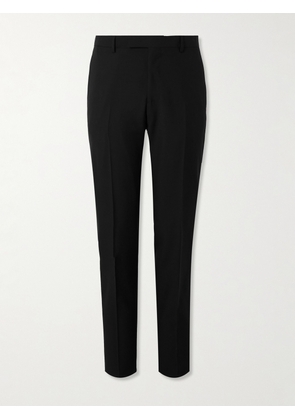 Lardini - Tapered Wool and Mohair-Blend Tuxedo Trousers - Men - Black - IT 46