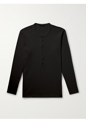 TOM FORD - Stretch-Cotton Jersey Henley Pyjama T-Shirt - Men - Black - S