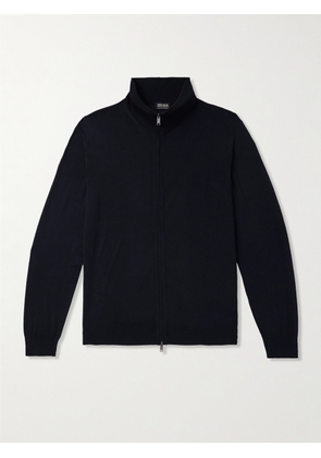 Zegna - Wool Zip-Up Cardigan - Men - Blue - IT 46