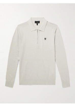 Belstaff - Drift Cotton and Silk-Blend Piqué Half-Zip Polo Shirt - Men - Gray - S