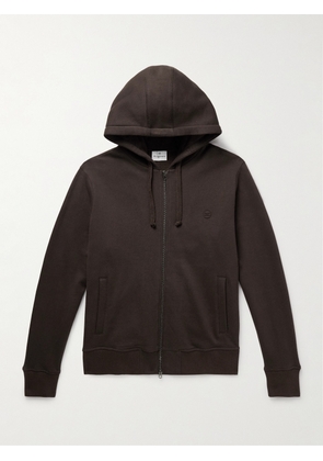 Kingsman - Logo-Embroidered Cotton and Cashmere-Blend Jersey Zip-Up Hoodie - Men - Brown - XS