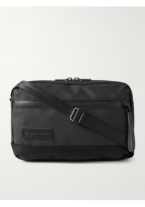 Master-Piece - Slick Logo-Appliquéd Leather and CORDURA® Ballistic Nylon Messenger Bag - Men - Black
