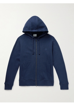 Kingsman - Logo-Embroidered Cotton and Cashmere-Blend Jersey Zip-Up Hoodie - Men - Blue - XS