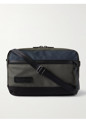Master-Piece - Slick Logo-Appliquéd Leather and CORDURA® Ballistic Nylon Messenger Bag - Men - Gray
