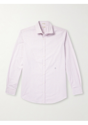 Massimo Alba - Cutaway-Collar Striped Cotton-Poplin Shirt - Men - Pink - S