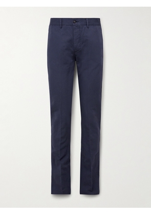 Massimo Alba - Mauko Slim-Fit Straight-Leg Cotton and Linen-Blend Twill Suit Trousers - Men - Blue - IT 46
