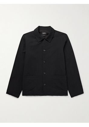 A.P.C. - Cotton-Seersucker Overshirt - Men - Black - IT 44