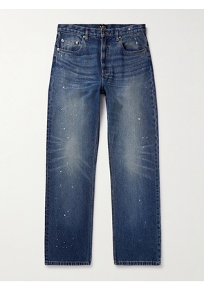 A.P.C. - Straight-Leg Paint-Splattered Jeans - Men - Blue - UK/US 28