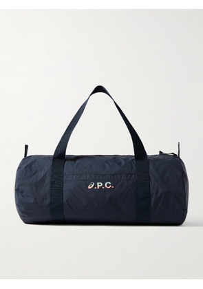 A.P.C. - ASICS Logo-Print Shell Duffle Bag - Men - Blue
