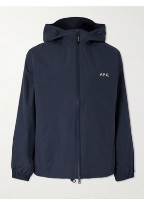 A.P.C. - ASICS Interaction Logo-Print Shell Hooded Jacket - Men - Blue - XS