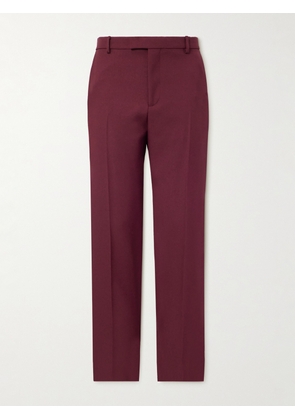 Gucci - Straight-Leg Logo-Embossed Twill Trousers - Men - Burgundy - IT 48