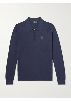 Belstaff - Drift Cotton and Silk-Blend Piqué Half-Zip Polo Shirt - Men - Blue - S