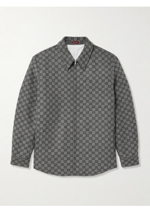 Gucci - GG Monogrammed Wool-Jacquard Overshirt - Men - Gray - IT 48