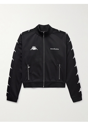 Acne Studios - Kappa Webbing-Trimmed Logo-Embroidered Tech-Jersey Track Jacket - Men - Black - XS