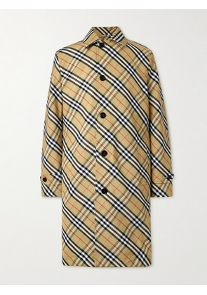 Burberry - Checked Gabardine Coat - Men - Neutrals - IT 48