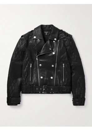Balmain - Quilted Leather Jacket - Men - Black - IT 48