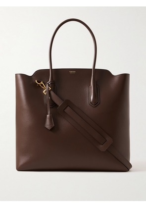 TOM FORD - Alexander North South Leather Tote Bag - Men - Brown