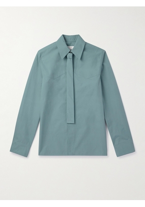 Jil Sander - Cotton-Poplin Shirt with Tie - Men - Green - EU 39