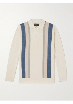 Beams Plus - Striped Knitted Polo Shirt - Men - Neutrals - S