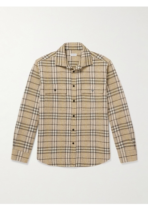Burberry - Checked Wool-Flannel Shirt - Men - Neutrals - S