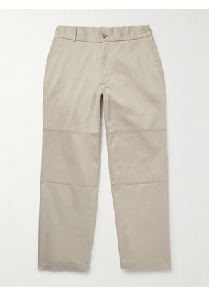 Moncler - Straight-Leg Panelled Stretch-Cotton Gabardine Trousers - Men - Neutrals - IT 42