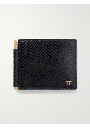 TOM FORD - Snake-Effect Leather Billfold Wallet - Men - Black